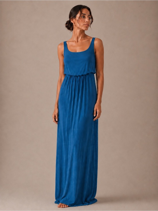 Calvin Klein Dresses & Skirts - Calvin Klein Royal Blue Scoop-Neck Maxi Dress Crisscross Back Size Small